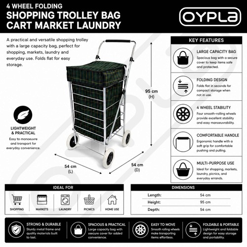 New wheel folding shopping - new!,