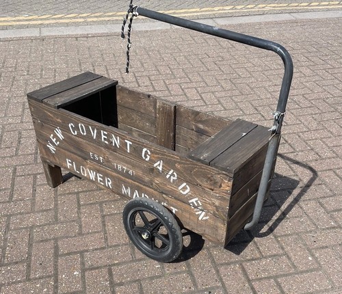 Vintage wooden trolley - vintage, trolley/cart