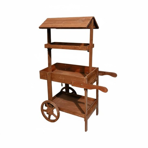 Wooden flower wagon - flower,