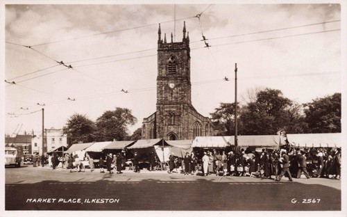 Ilkeston market place - market,